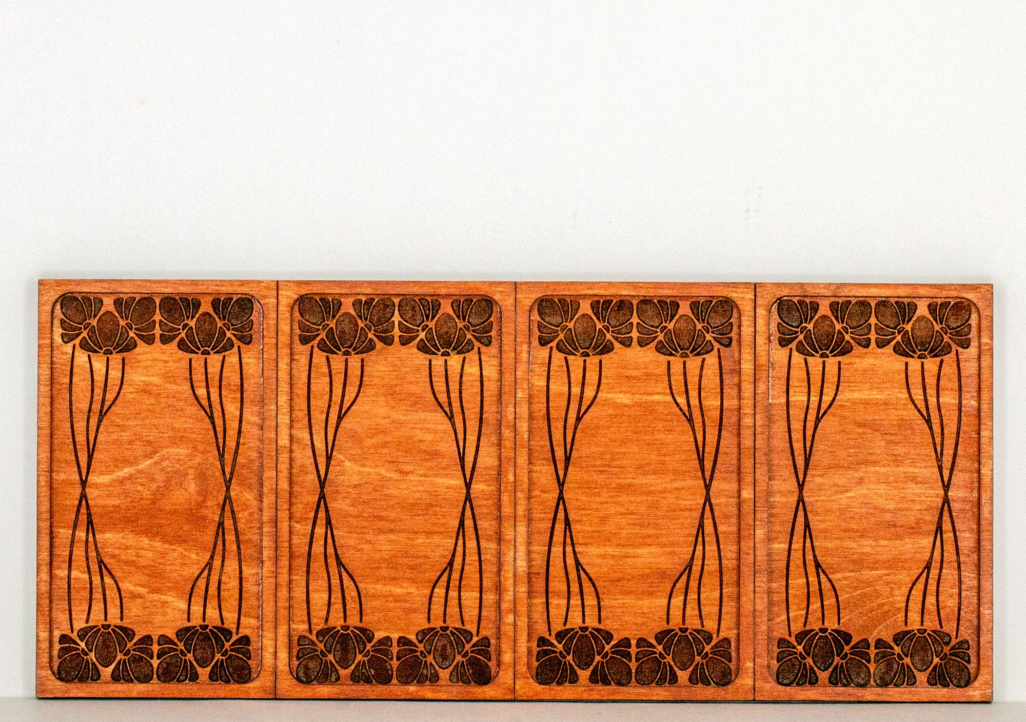 Miniature Art Nouveau Style Engraved Wall Panel or Wainscoting - Style C - Unfinished Kit - Multiple Sizes plus Single Panels