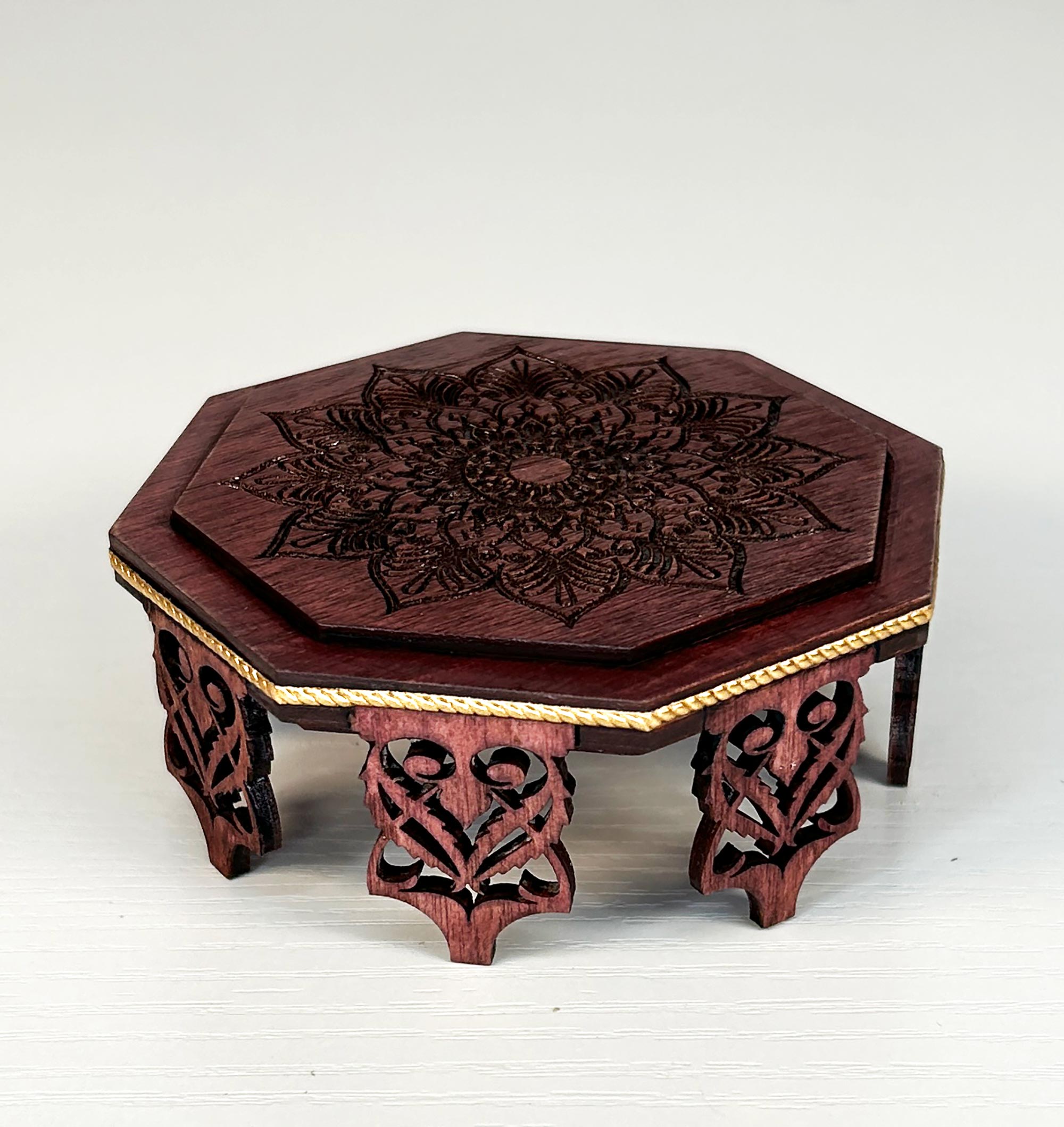 Miniature Chowki Table Kit – 1:12 Scale Dollhouse Furniture Kit