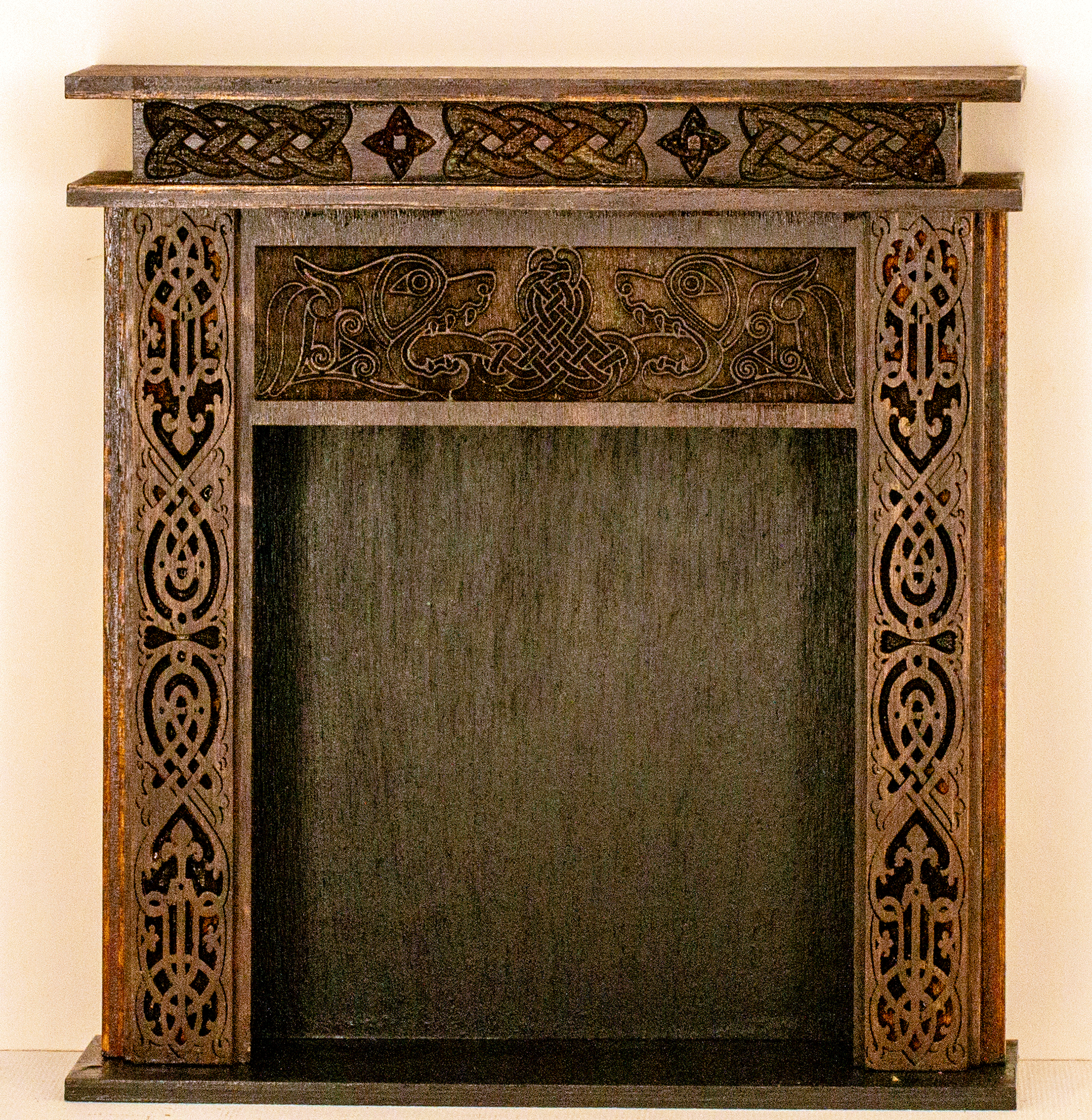 Gothic Celtic Style Large Dollhouse Fireplace Kit – Miniature Castle Fireplace