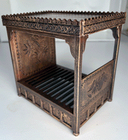 Gothic Full Tester Bed Kit 1:12, 1:24 and 1:6 Scale – Miniature Canopy Bed – Medieval Dollhouse Furniture Kit – Laser Cut Wood DIY