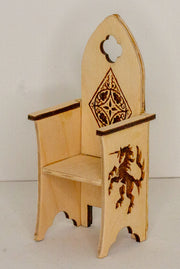 Miniature Medieval Gothic Style High Back Chair - 1 12 Scale Kit