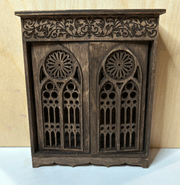Miniature Medieval Gothic Style Two Door Cabinet - 1 12 or 1 24 Scale Kit