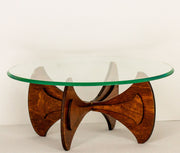 Mid Century Modern Round Glass Top Dining Room Table -  1:12 Scale Kit